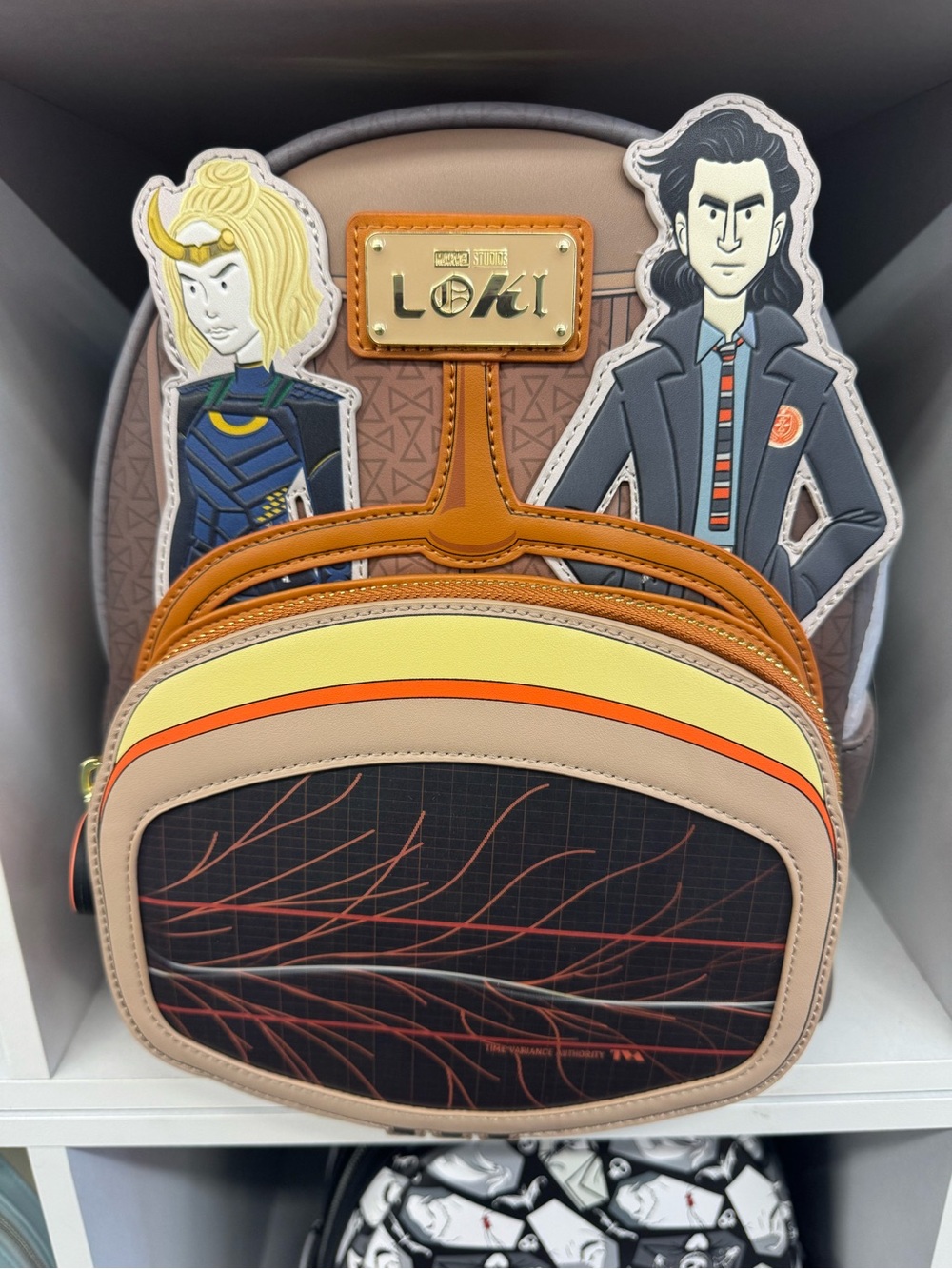 Loungefly Beige, Tan & Orange Loki Character Backpack
